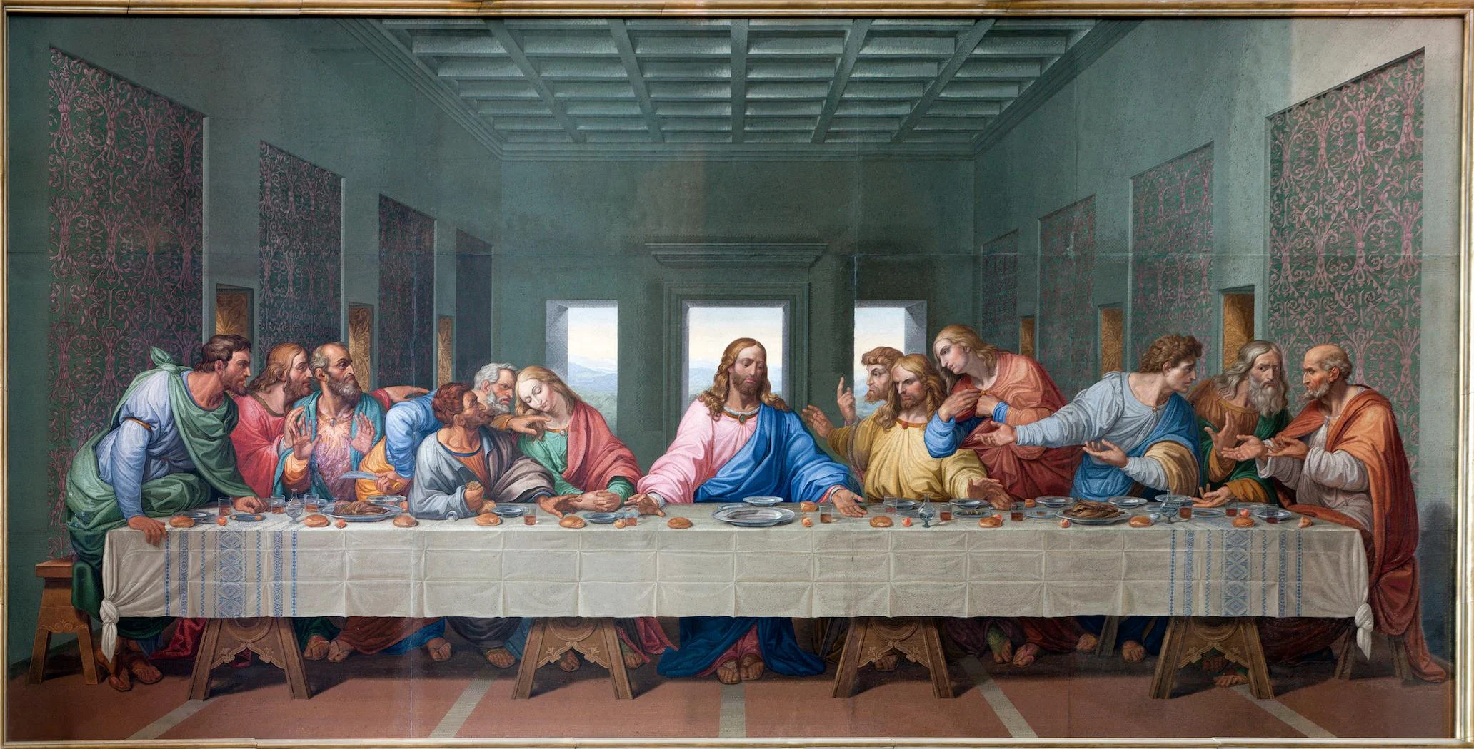Leonardo DaVinci’s “The Last Supper (Many theorist say, depicting a woman said to be Mary of Magalene by his Right side.)